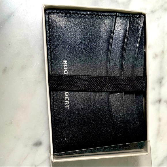 HOOK & ALBERT smooth black leather credit card holder - Picture 1 of 2